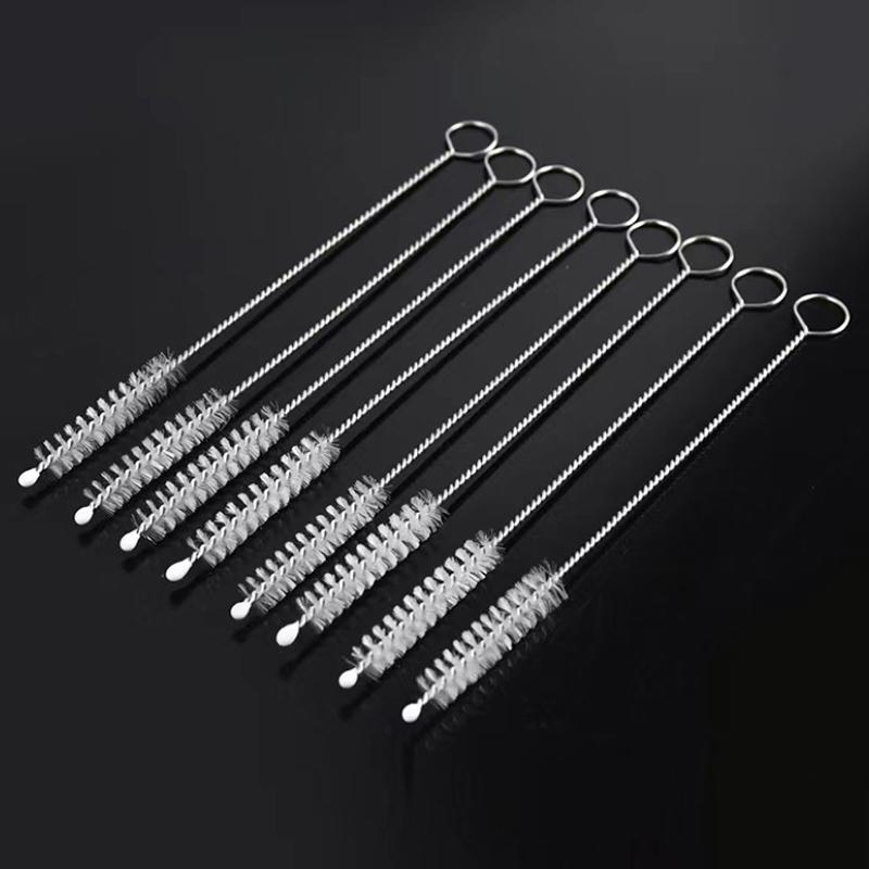 Drinking Straw Cleaning Brush Kit Straw Tube Pipe Cleaner Nylon Stainless Steel Long Handle Cleaning Brushes For Straws