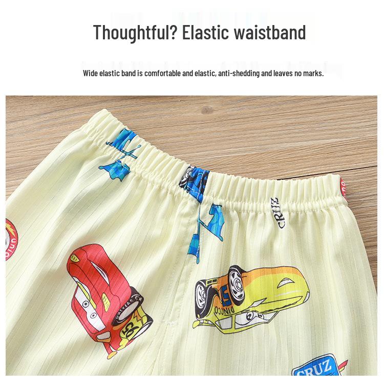 Kids' Ice Silk Short Sleeve Pajama Set - Thin, Airy Two-Piece for Boys & Girls