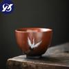 Ceramic Master Tea Cup Household Retro Kung Fu Drinkware Office Teacups Cnese Hand Painted Crane Tea Bowl Pottery Water Mug