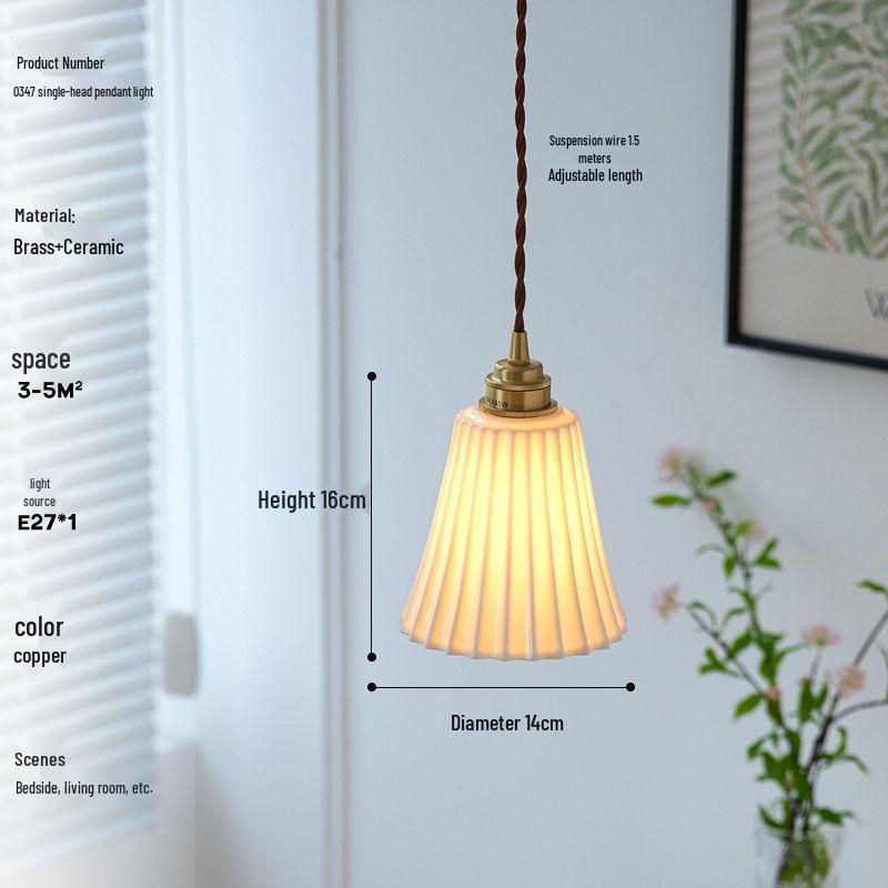 

Used Modern Minimalist Ceramic Pendant Light for Entryway, Dining Room, Bar, Balcony, or Bedside - Small Size, French-American Style