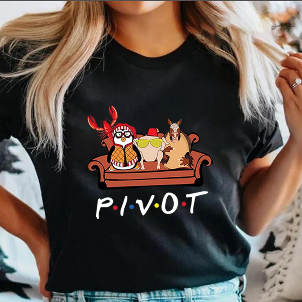 2025 Pivot Shut Up T Shirt Friends Gift Shirts Aesthetic TV Show Tshirt Friends Themed Tee Pivot Tees Unisex Short Sleeve Tops