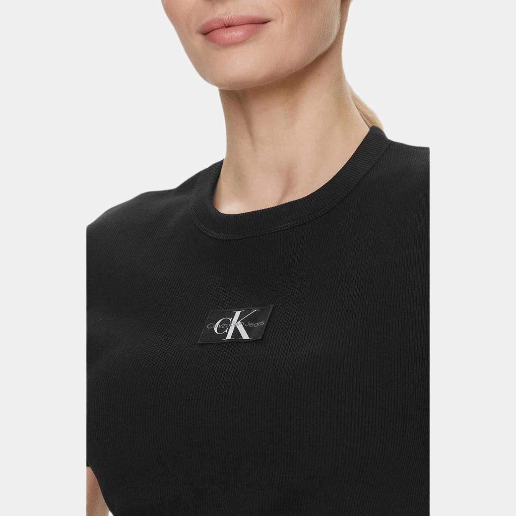 Calvin Klein Logo Print Rundhals Kurzarm T-Shirt Damen Oberteile Schwarz J20J222687-BEH