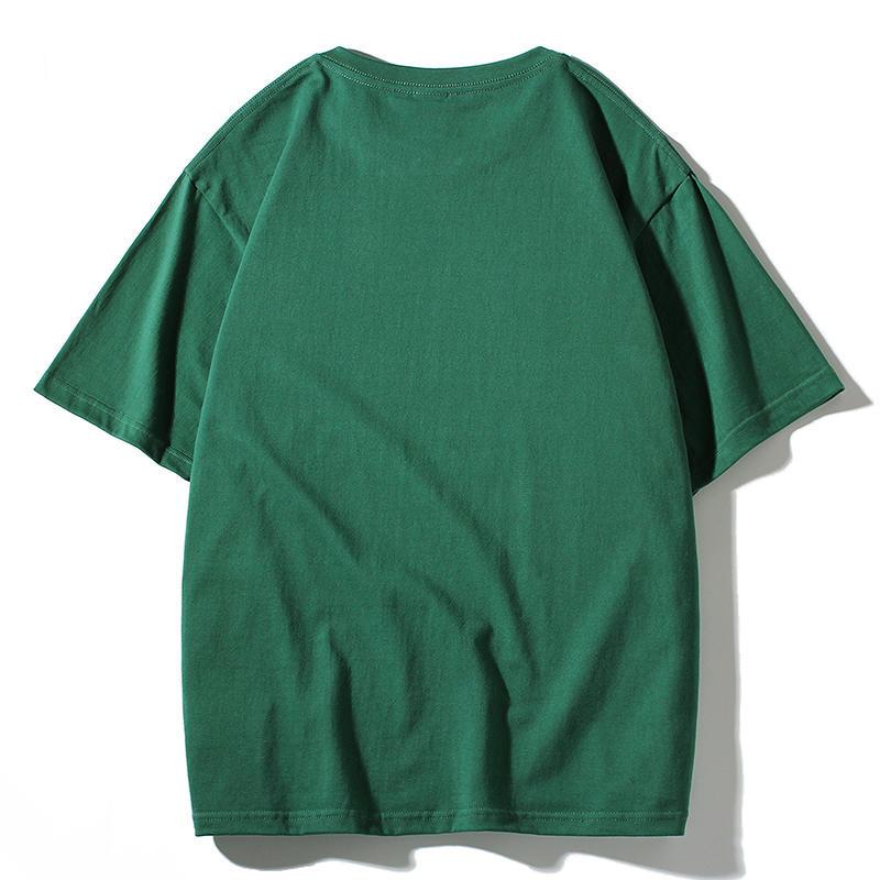 Summer Men's and Women's New Printed Pure Cotton Round Neck T-shirt Shoulder Down Style T-shirt