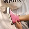 Canvas shoes pink high-top retro versatile canvas shoes 19