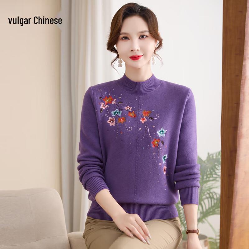 

Women s Half-High Neck Fleece Lined Sweater 4XL