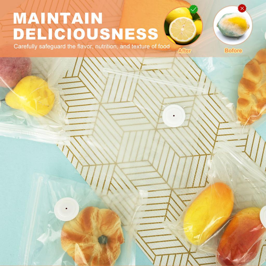 30Pcs Vacuum Sealer Bag Reusable Vacuum Storage Seal Bag Sealed Food Preservation Air Valve Bags for Food Freshness Preservation