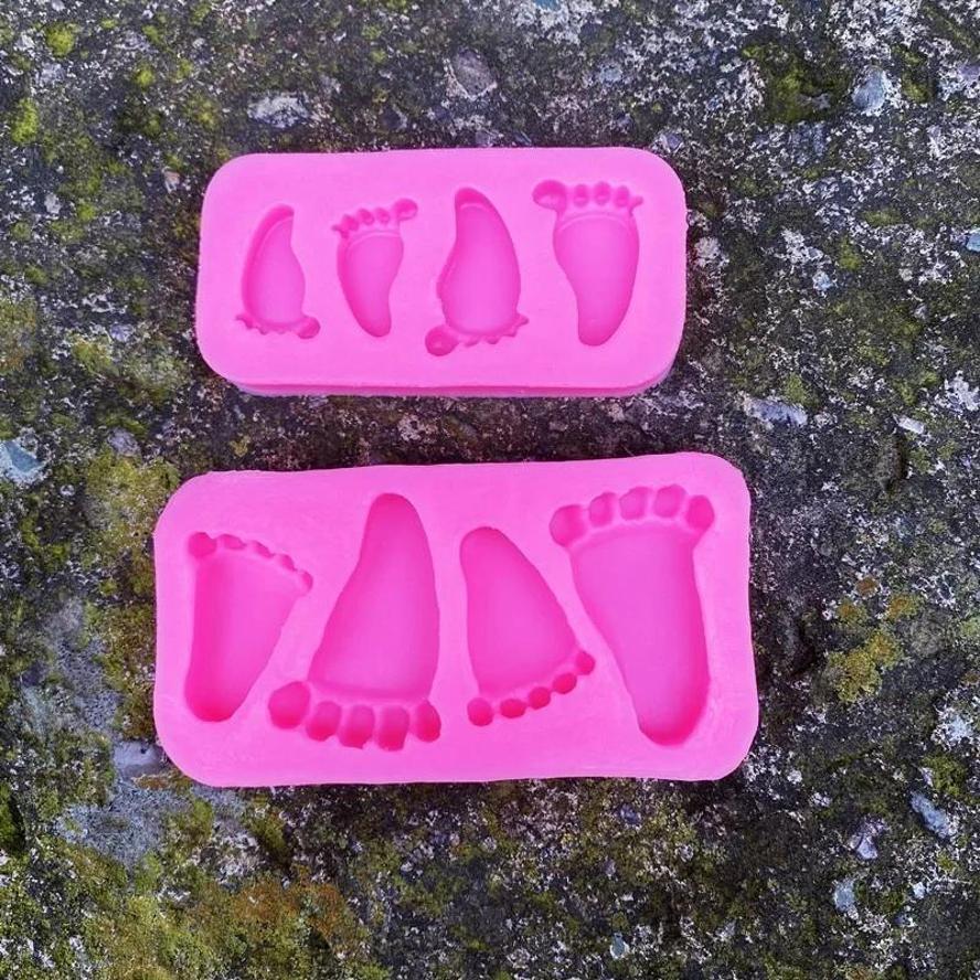1 Stück 3D Babyfüße Silikonform Fondant Kuchen Dekoration Schokolade Backwerkzeuge Backgeschirr Pudding Backform