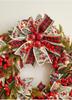 50CM Christmas Wreath with Bow and Vine Ornaments for Door Decoration
