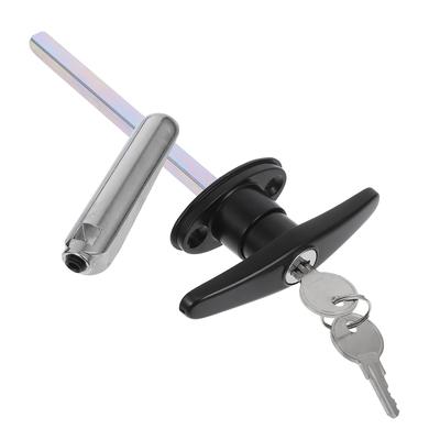 Zinc Alloy T Handle Lock Set for Barn Door Garage Gate Sliding Door Lockable Handle with Key Security Fixtures