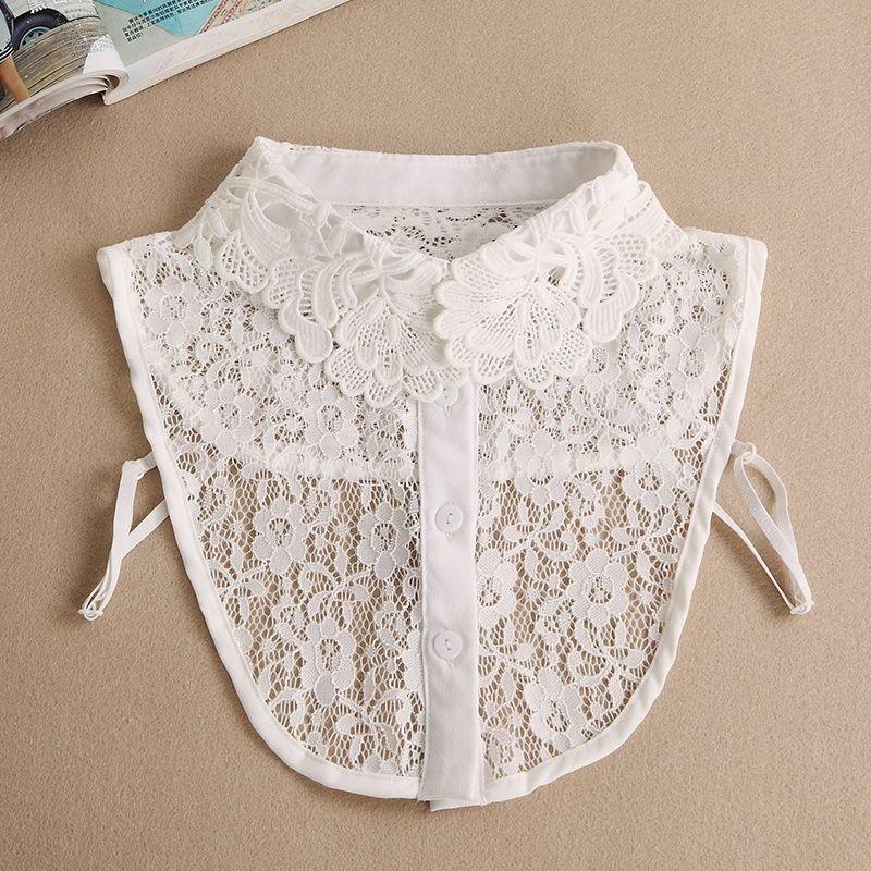 Ear Edge Pleated Fake Collar Versatile Collar Shirt Organza Decoration White Shirt For Women
