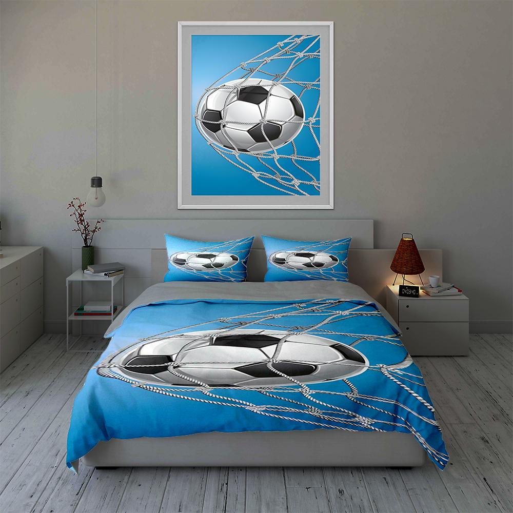 Soccer ball net. Bedding Duvet cover sets Duvet covers Pillowcases gifts (1 * Duvet Cover 2 * Pillowcases, without duvet insert)