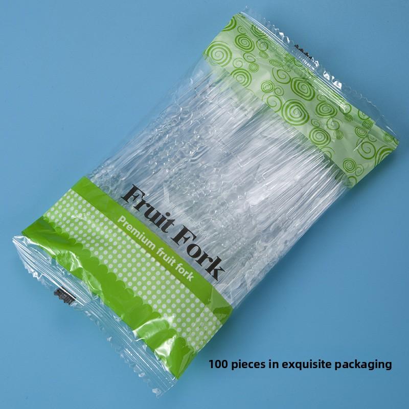 Transparent Fruit Forks, Disposable Plastic Fruit Skewers, Crystal Bamboo Joint Forks, Cakes, Pastries, High Appearance Level Bamboo Skewers