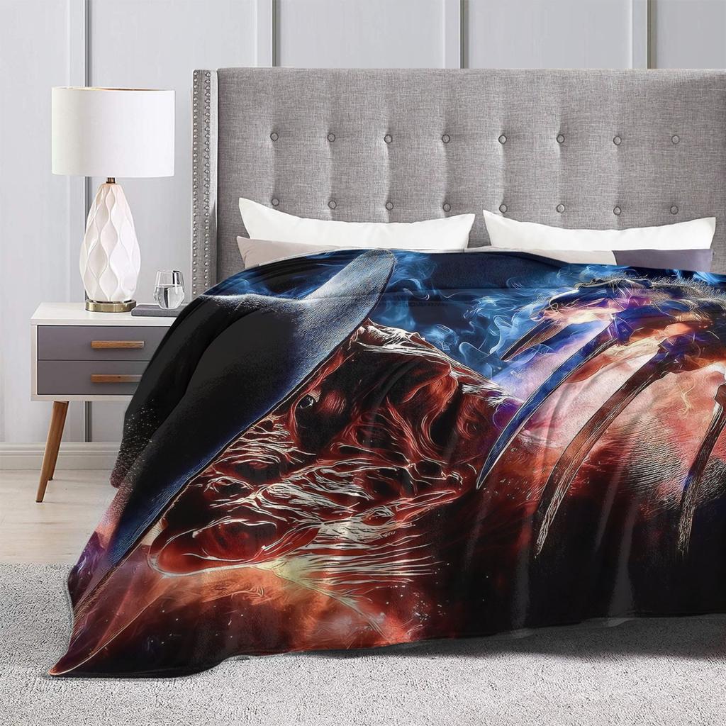 freddy krueger  Halloween Blanket  Warm Soft Funny Plush Throw Blanket For Outdoor Travel Flannel Bedspread Bed Cover