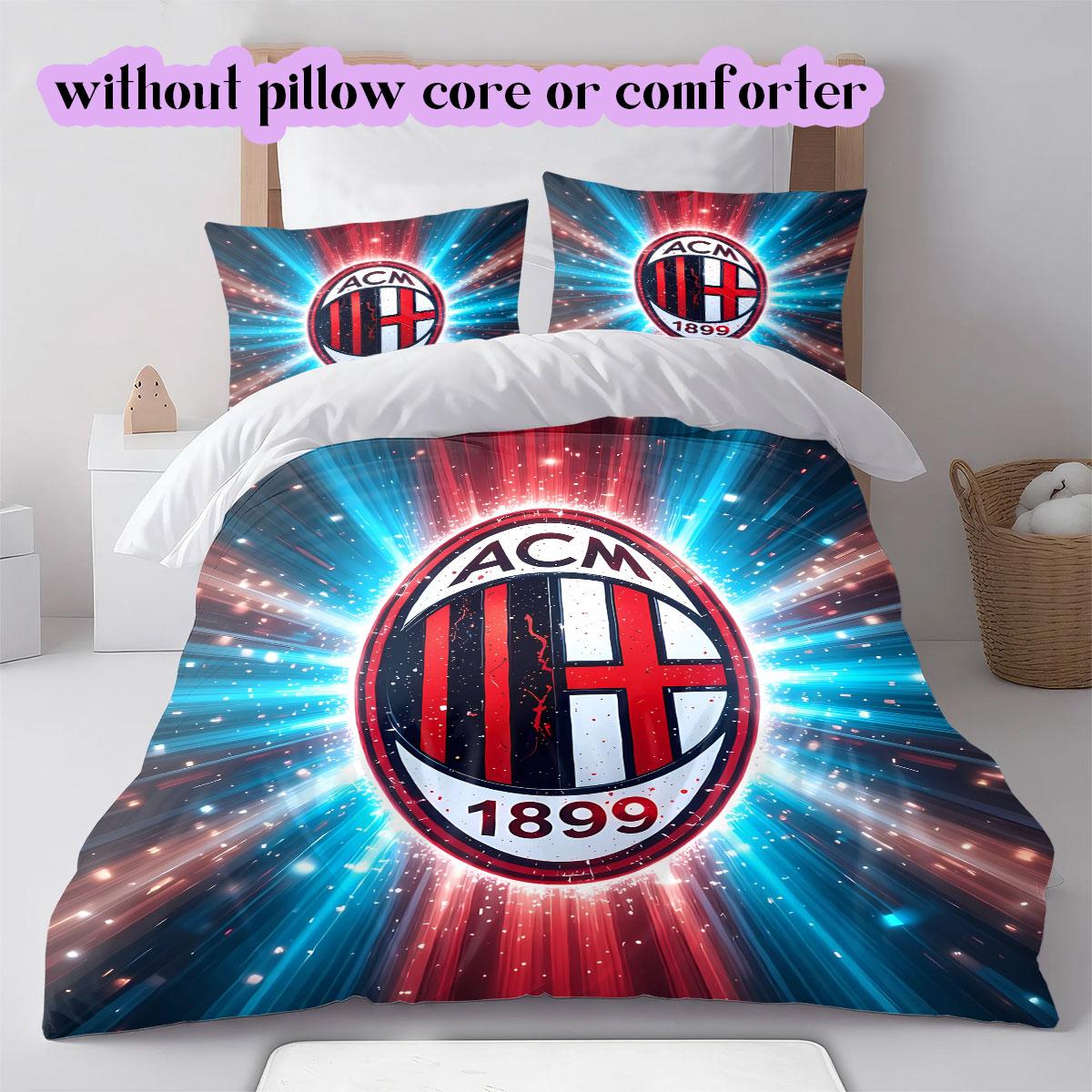 

Ac Milan Pattern Bedding,Quilt Set Quilt Cover Pillowcase Home Birthday Gift (1*duvet cover+2*pillowcase,without core) 135x200cm