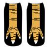 1Pair Creative 3D Printed Chicken Claw Socks Unisex  Short Socks Soft Comfortable Socks Funny Halloween Cosplay Props