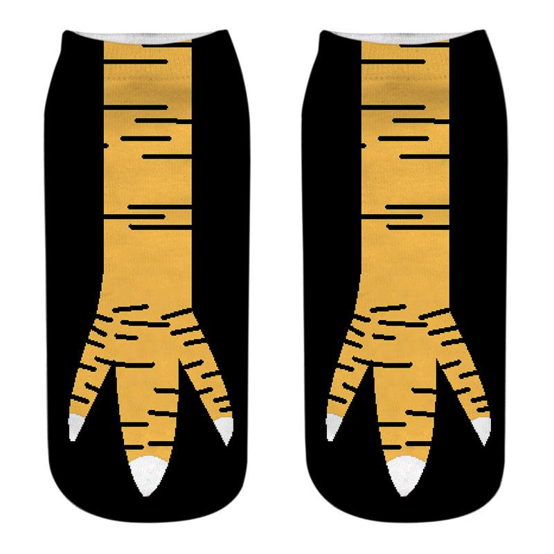 1Pair Creative 3D Printed Chicken Claw Socks Unisex  Short Socks Soft Comfortable Socks Funny Halloween Cosplay Props