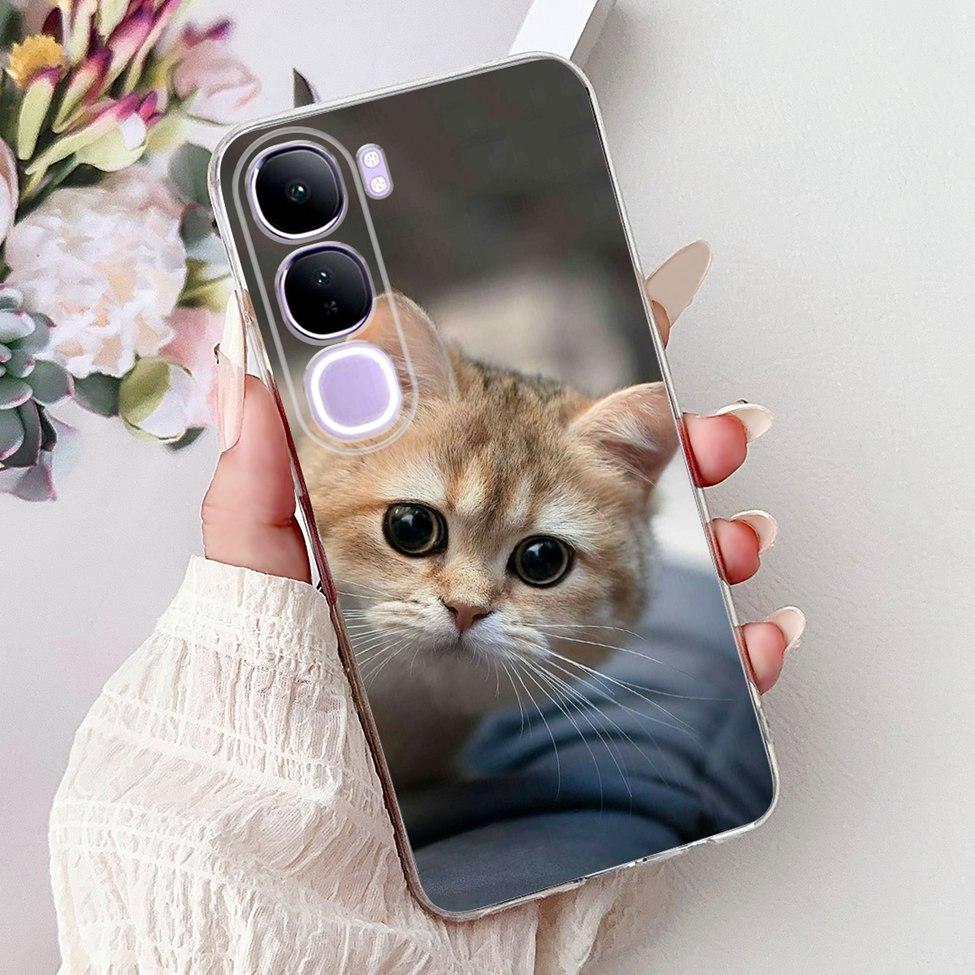 For Vivo V40 Lite 5G IDN Case V2417 Clear Cute Cat Fashion Butterfly Love Painted Soft Phone Case For Vivo V40 Lite 4G IDN Cover
