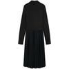 Tommy Hilfiger Elegant Knitted Spliced Waist-Defining Slimming Pleated Skirt Long Sleeve Dress Women dresses WW0WW48398