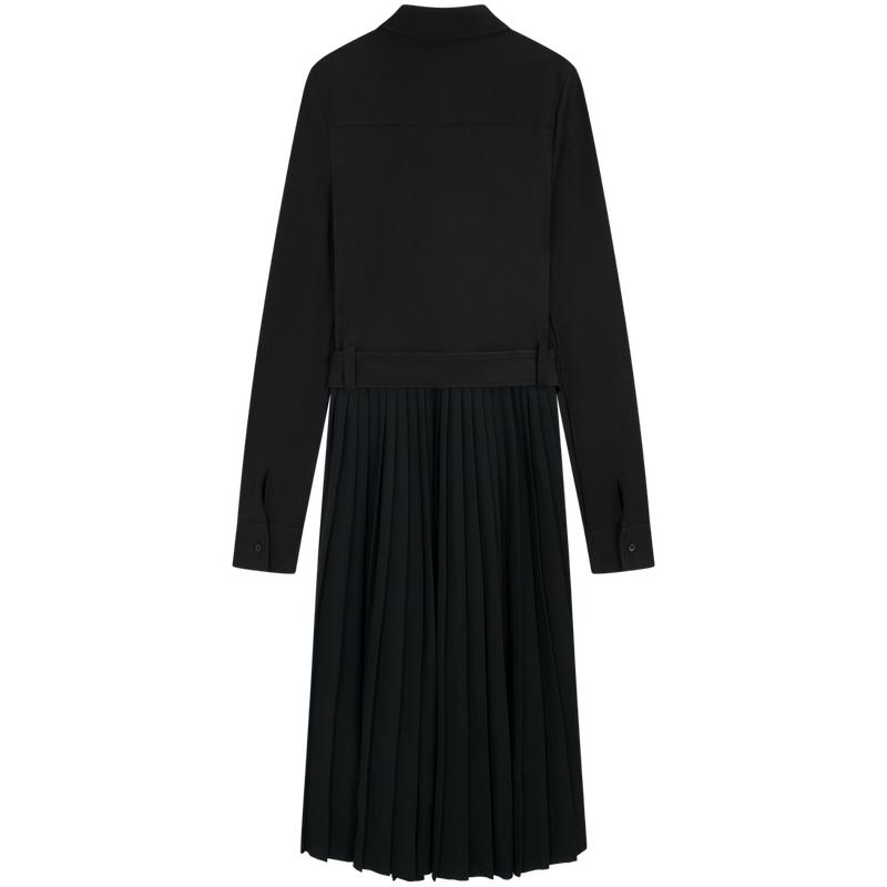 Tommy Hilfiger Elegant Knitted Spliced Waist-Defining Slimming Pleated Skirt Long Sleeve Dress Women dresses WW0WW48398
