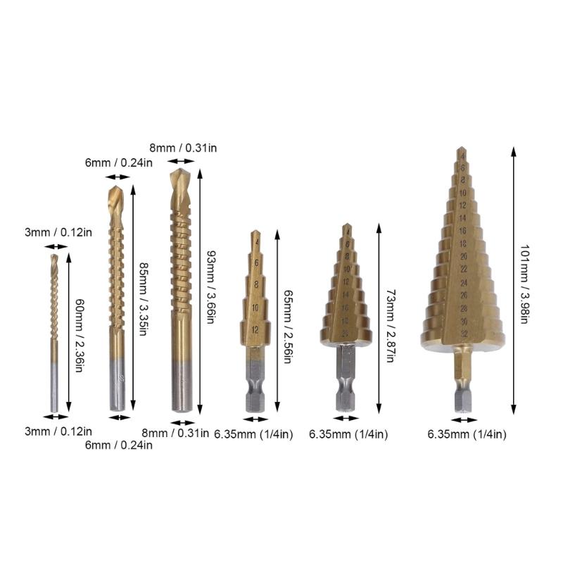 Professional Multi Purpose Tapered Step Drill Bits Double Flute Design Efficient Chip Removal Bearing Steel Construction