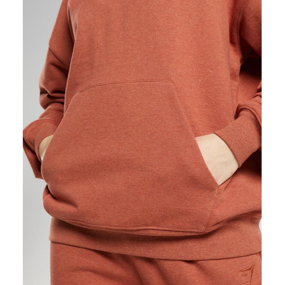 Gymshark Rest Day Sweats Hoodie Cinnamon Brown Marl B2a7p Nbjt