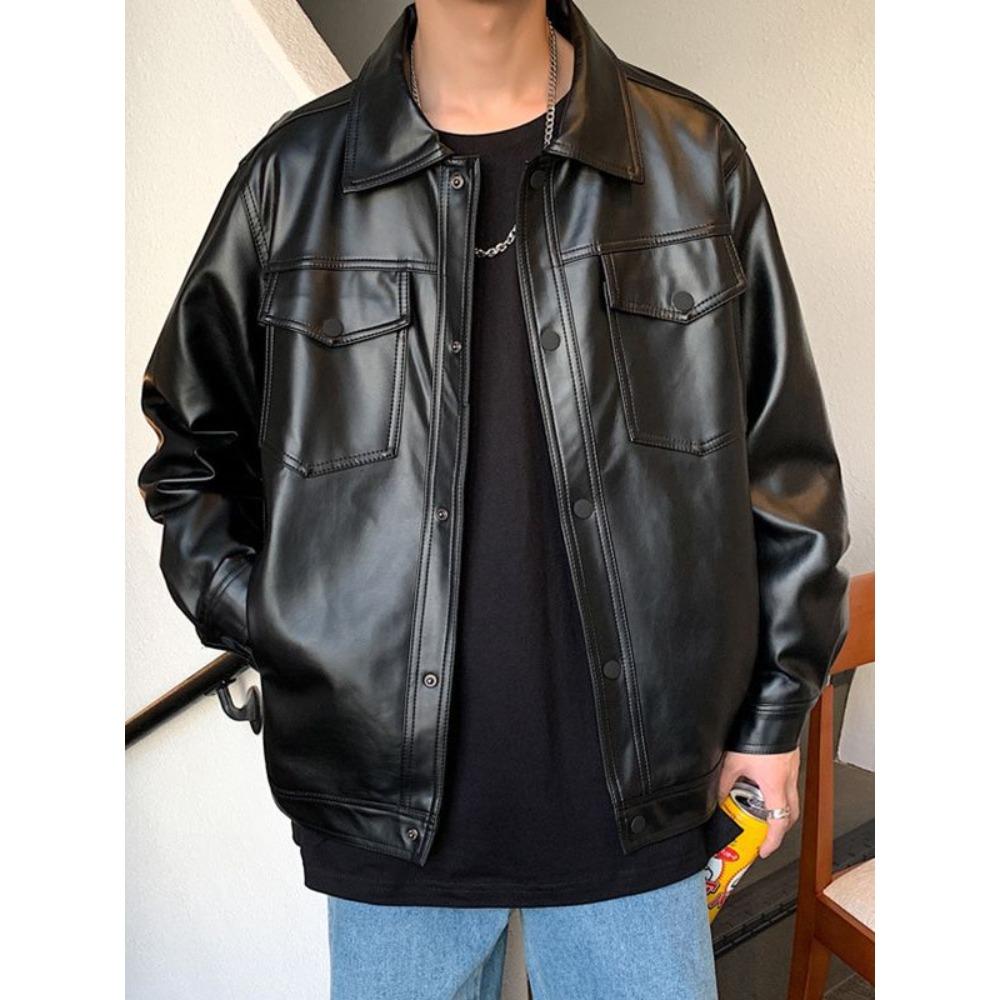 

Кожаная куртка мужская куртка весна и осень куртка из ПУ кожи одежда лётчика свободного большого размера повседневная модная брендовая хулиганская красивая верхняя одежда XXL