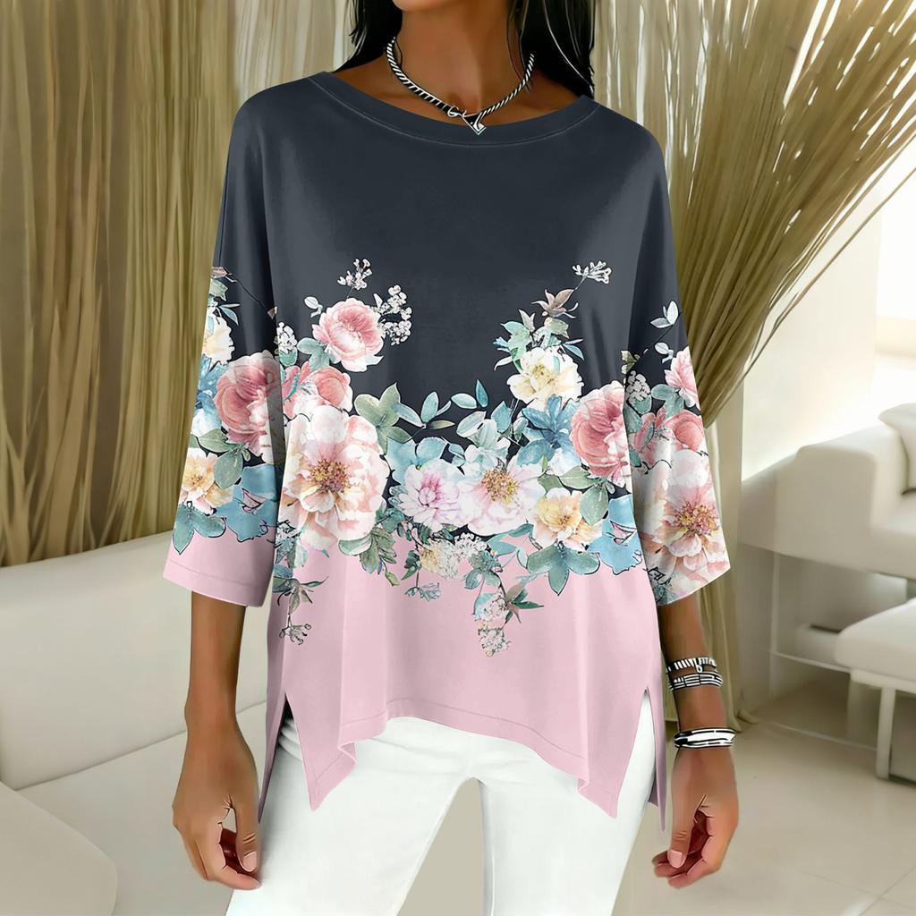 Women's 3/4 Sleeve Shirts Graphic Tees Shirts Casual Basic Tops Pullovers