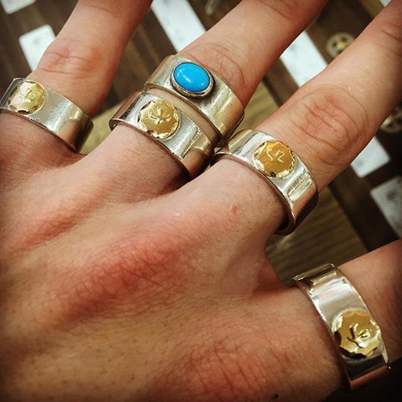 Tide Replica Retro Ethnic Flying Eagle Rings - Titanium Steel Unisex Couple Rings for Index Finger - Japanese and Korean Style