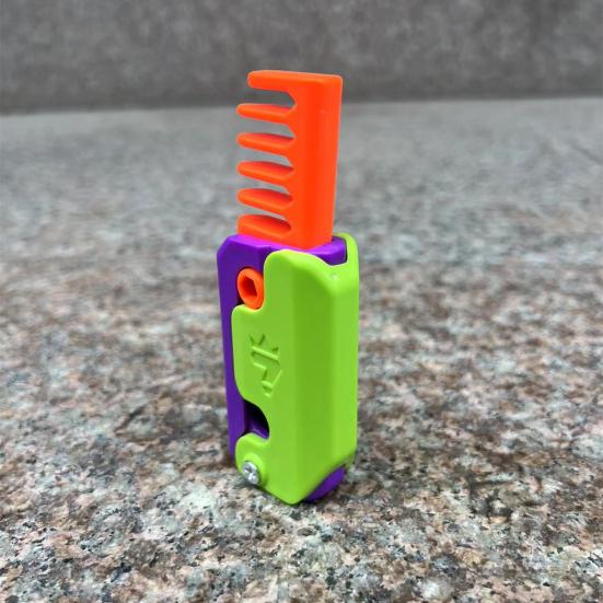 3D Fidget Cutter Toy Stress Relief Smooth Blade Hidden Scabbard Cool Functional Carrot Cutter