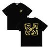 9065 Bianco Sporco 2026 Primavera/Estate Nuova Grafica Lettere Freccia Fantasia Girocollo con Cappuccio Manica Corta T-shirt da Uomo e Donna