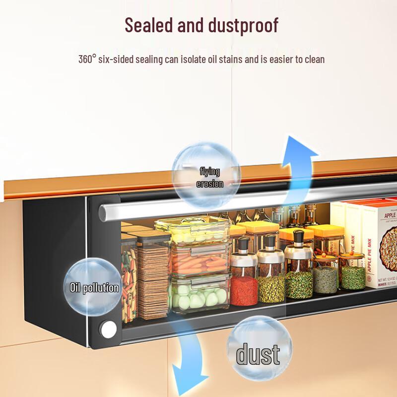 Under-Cabinet Pull-Down Spice Rack with Sensor Light