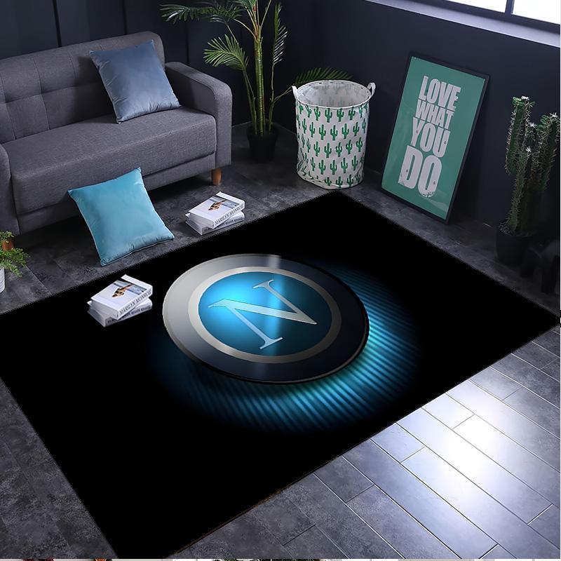 1PC Rug Electric Blue Napoli Logo Carpet, Chair Rug,Area Rug for Office Bedroom Living Rooms Bedroom, Doormat Decor Christmas Fan Gifts