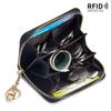 New first-layer cowhide short partition layer coin change bag genuine leather RFID Japanese multi-functional mini wallet women