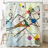 Modern Geometric Design Shower Curtain Multicolor Abstract Artistic Decor Bathroom Accessories Waterproof Fabric Print Home Deco