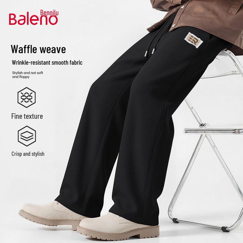 Baleno Men s Waffle Wide-Leg Casual Pants M