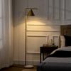 Floor Lamp for Living Room In Steel with Adjustable Conical Lampshade Marble Base 40W 35 X 26 X 153 Cm Gold