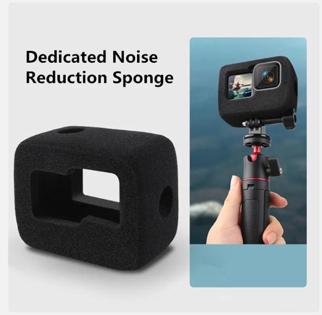 غطاء واقي من الرياح لكاميرا GoPro Hero 12 11 10 9 أسود من الإسفنج المقاوم للرياح ومضاد للضوضاء وحافظة مقاومة للرياح لكاميرا GoPro Hero 11 10