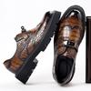 Crocodile Pattern Brogue High Quality Men's Shoes Autumn New Designer Platform Shoes Male Business Leather Dress Shoes Man