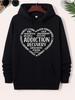 Addiction Recovery Heart Fleece Hoodie Hooded Sweatshirt Soft Fabric Regular Fit Streetwear Lovers Nursing School Retro Design Dur