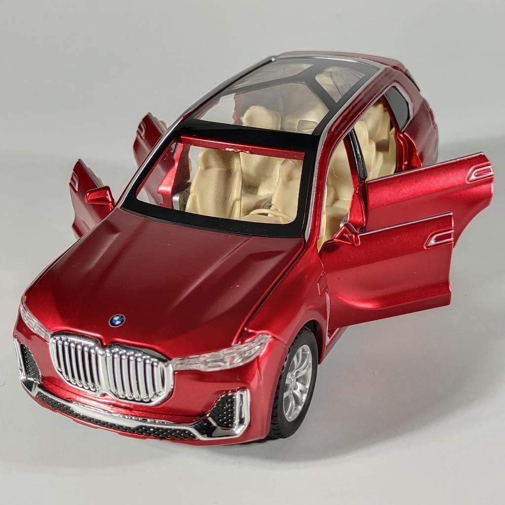 1/32 BMW X7 Off Road SUV Alloy Metal Diecast Model Car Home Trendy Toy Decorations Micro Vehicles Pull Back with Light Birthday