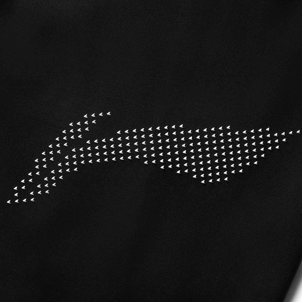 Li Ning Running Series Slim Fit Logo Elastic Mid Waist Sports Shorts Women Shorts Black AUSV006-1