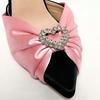 Love Diamond-Bow High Heels 2025 New French Socialite Style Pointy Thin Heel Hollow Toe Sandals