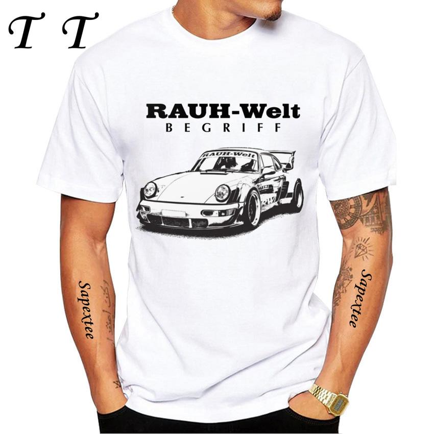 New Summer Men Short Sleeve Retro Turbo RWB 993 T-Shirt Hip Hop Casual Tops Vintage Harajuku Sport Car Fashion White Tees