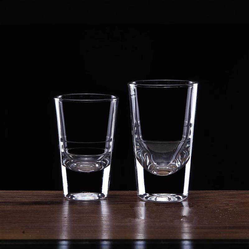 Classic SGlass Bullet Cup Transparent Wine Glass Elegant Thick Bottom Baijiu Cup High End Whiskey Glass Scotch Bourbon Cups
