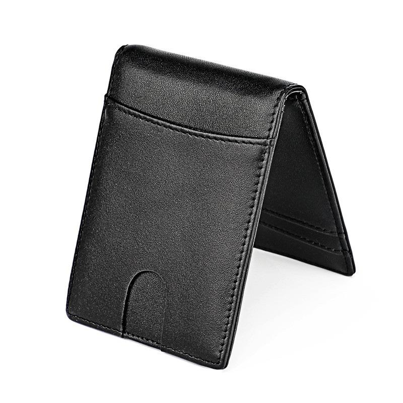 Men's Wallet Plus Women's Short RFID Leather Wallet OEM Custom Aluminum Frame Card Bag
