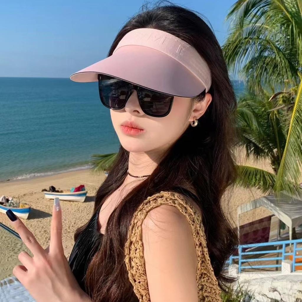 Summer New Seamless One-piece Ice Silk Empty Top Hat Korean Version Fashionable and Beautiful Youth Sports Topless Sun Hat