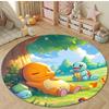 3D HD Bulbasaur Cartoon Round Carpet Kids Living Room Rug Camping Picnic Mats Flannel Anti-Slip Rug Yoga Mat Next Day Shipping