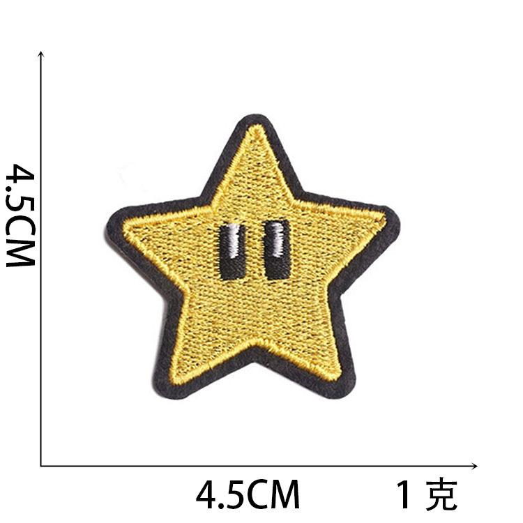 New Cartoon Mario Embroidery Cloth Sticker Anime Embroidery Label Game Character Computer Embroidery Chapter Boy Bag Patch Sticker