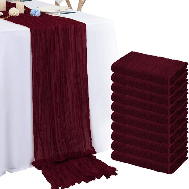 1pc Cheesecloth Table Runner Country Style Gauze Cheese Cloth Tablecloth For Wedding Bridal Shower Baby Shower Birthday Party