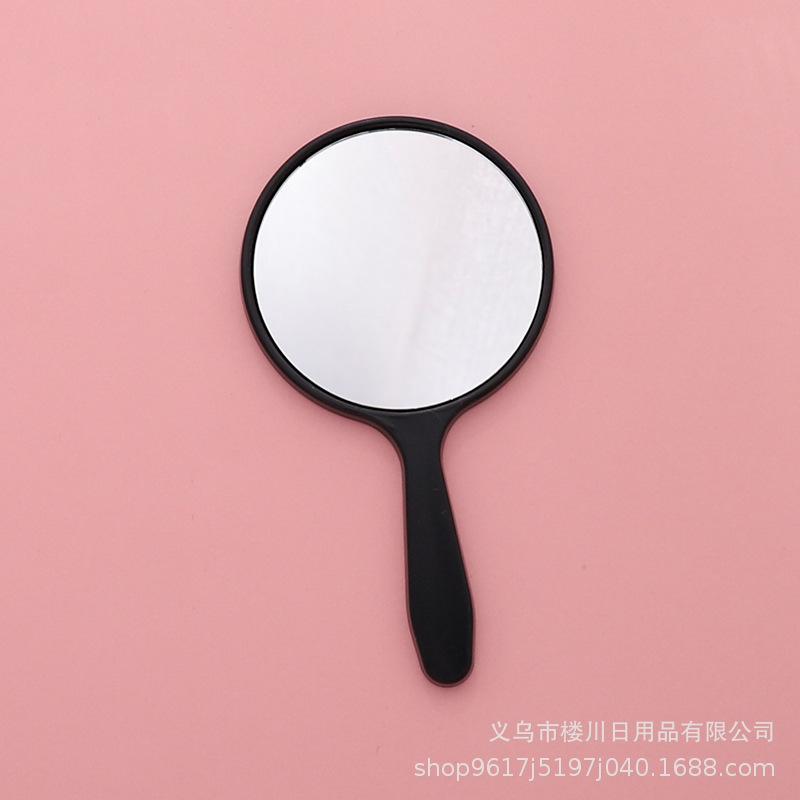 Handheld Small Mirror DIY Circular Mirror Portable Makeup Mirror Creative Cute Portable Handle Mirror